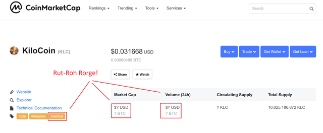 cmc delisted kilocoin