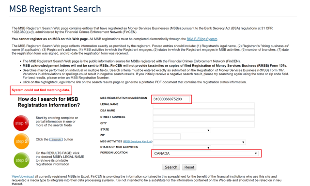 fincen lookup