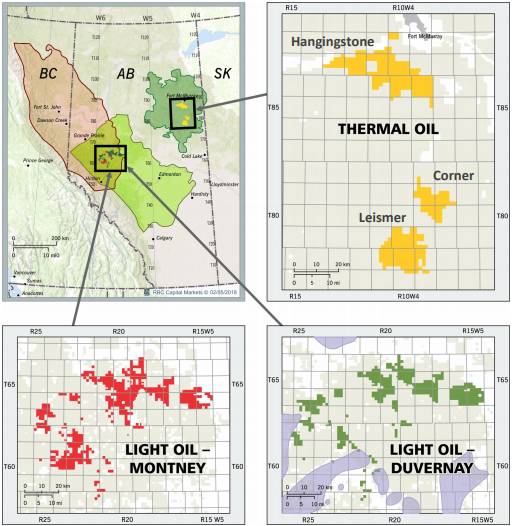 Athabasca Oil production map