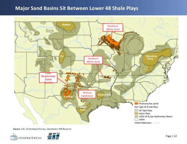 Image result for map of major frac sand areas