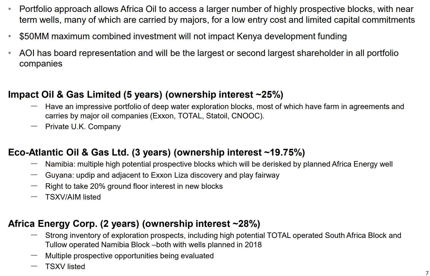 Upcoming Oil Companies