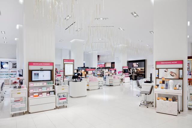 The beauty section at the Nordstrom Manhattan flagship store