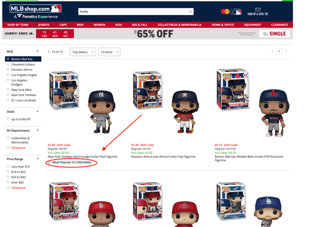MLBshop.com Funko items