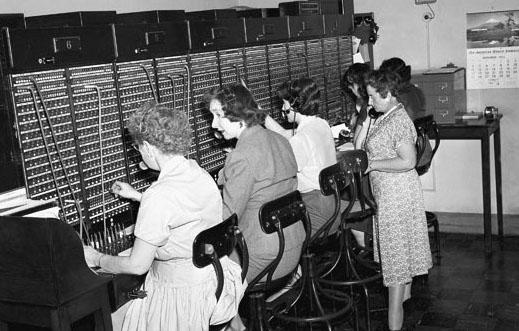 Photo of local telephone company switchboard
