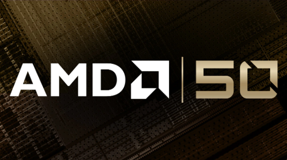 AMD 50 years logo