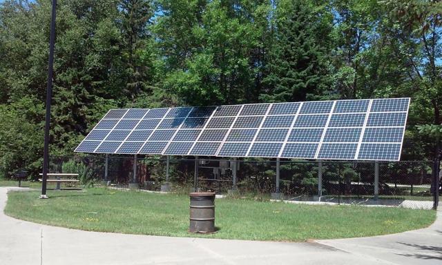 Solar panels in northern Michigan