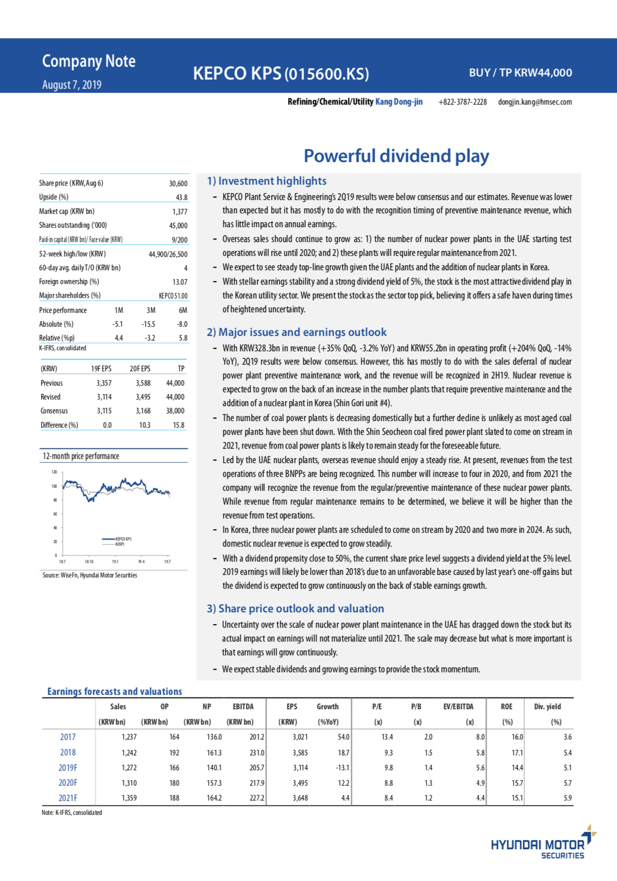 KEPCO KPS Powerful Dividend Play Hyundai Motor Investment
