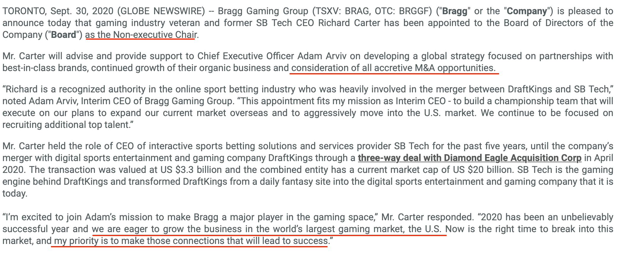 Bragg Gaming Group Inc. (BRAG) Company Profile & Overview - Stock Analysis
