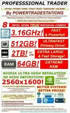 DELL TRADESTATION 6Mon 64GB RAM 8Core Xeon 512GBSSD 2TBHDD W10P Trading Computer