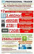 DELL Trading Computer 6Monitor XeonMaxTurbo3.46GHz 480GBSSD 2TBHDD 72GBRAM W10P!