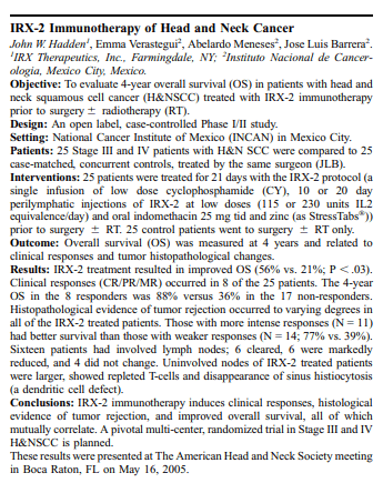 Cel-Sci: Little Known Drug Validates Multikine's Investigation Goals ...