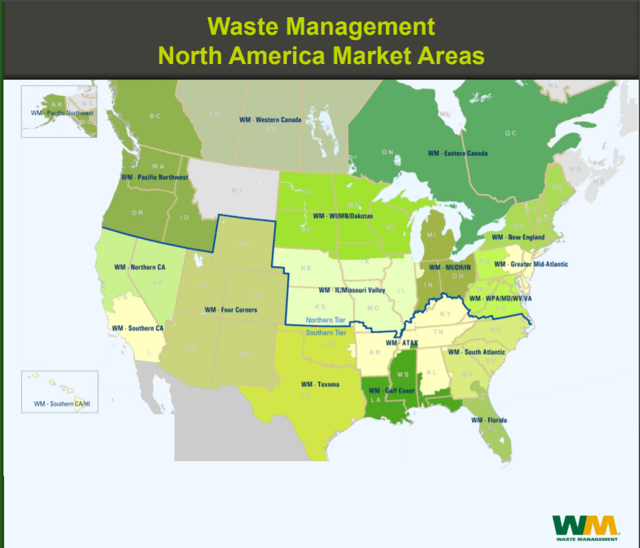 Waste Management North America Market Areas