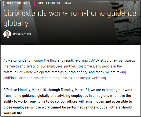 Work From Home Citrix