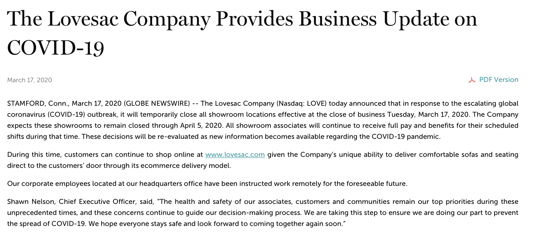 Lovesac May Have A Liquidity Crisis (NASDAQLOVE) Seeking Alpha
