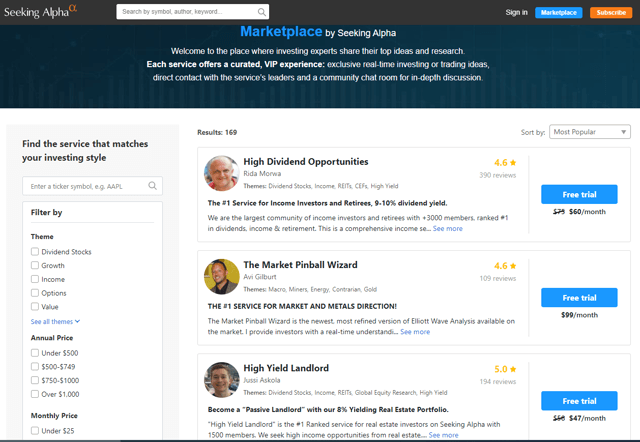 The Seeking Alpha Marketplace