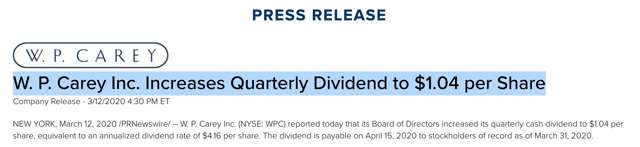 W. P. Carey: Attractive ~7% Yield From A High-Quality REIT (NYSE:WPC ...