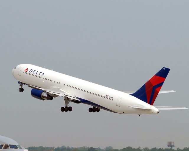 A Delta Air Lines Boeing 767 taking off