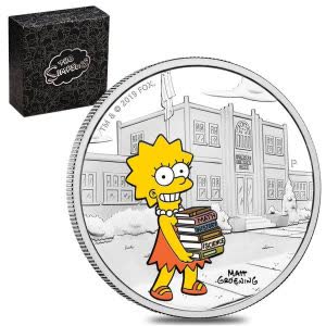 2019 1 oz Tuvalu Proof Lisa Simpson Silver Coin (Colorized) .9999 fine Perth Mint Bullion Exchanges
