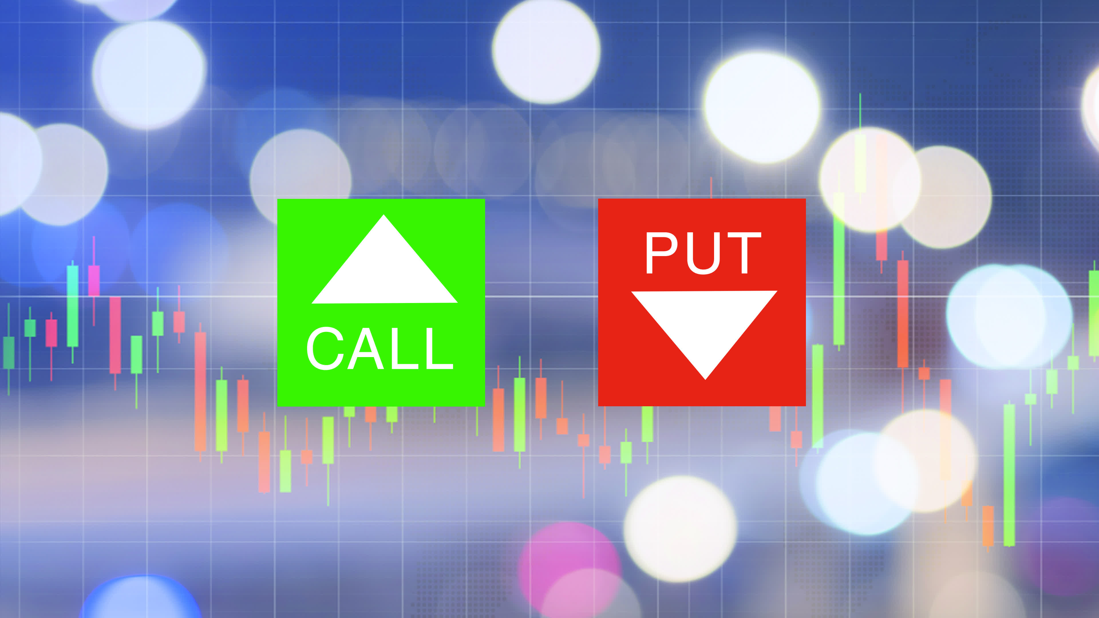 Put on call. Call put. options_background.