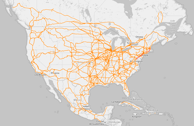North America Railroad Map – Source: Open Railway Map