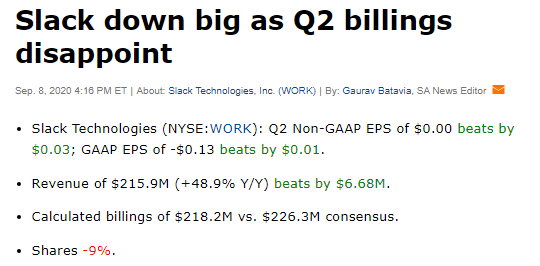 slack earnings