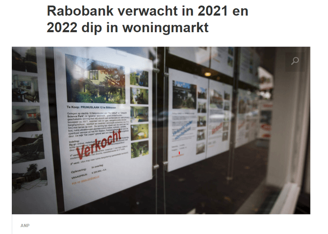 Real estate market crash in the Netherlands – Source: NOS