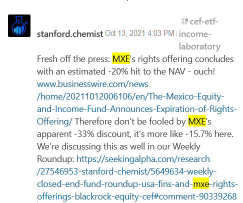post by Stanford-Chemist about MXE