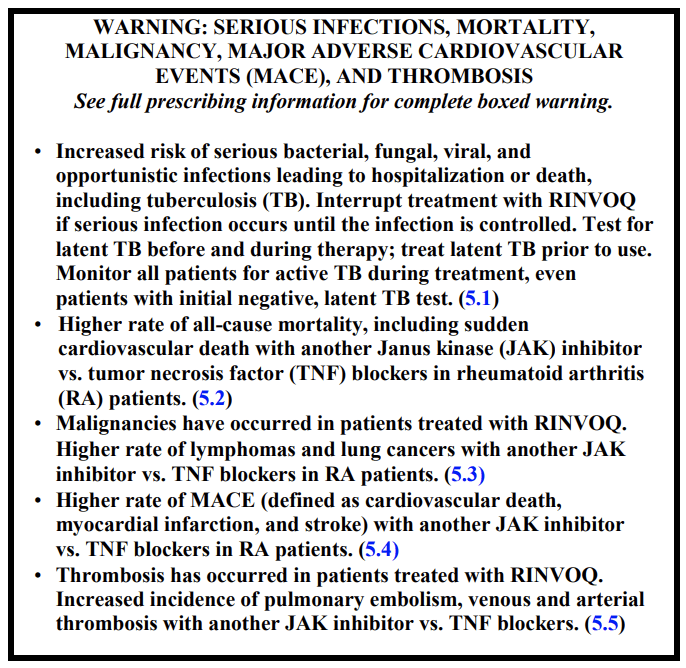 fda black box warning jak inhibitors