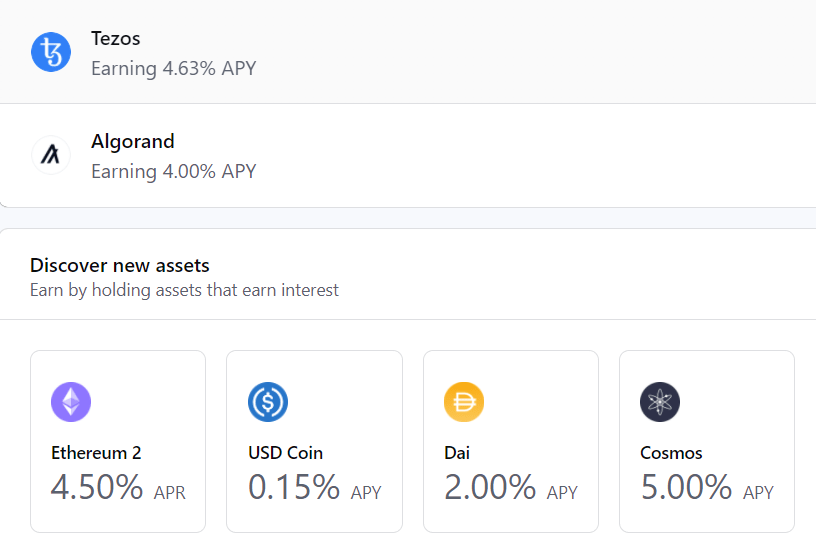 Coinbase DeFi Yield