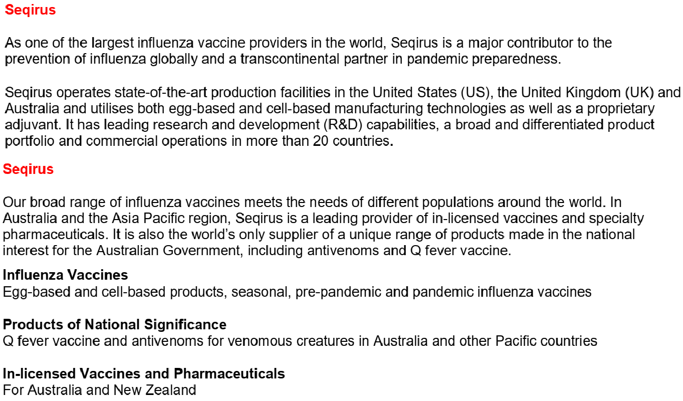 CSL Limited Spotlight On Influenza Vaccines And Plasma Collections
