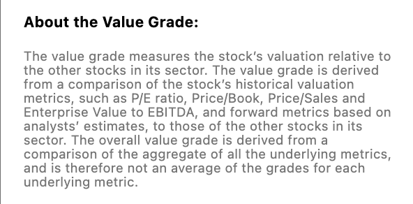 Quant value metric meaning