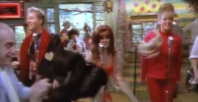 Still from the video for the B-52's Love Shack