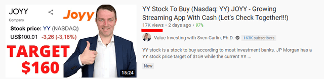 YY stock analysis video 1 by Sven Carlin