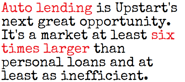 Autolending is six time bigger than personal loans