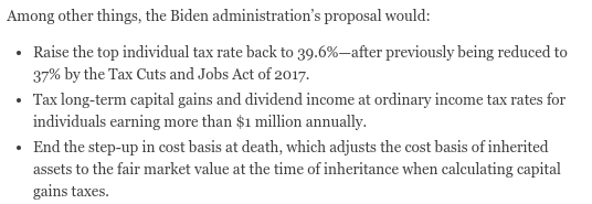 Raising Tax Rates Biden administration proposal