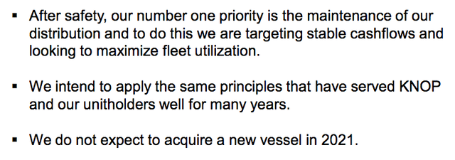 KNOP dividend maintenance