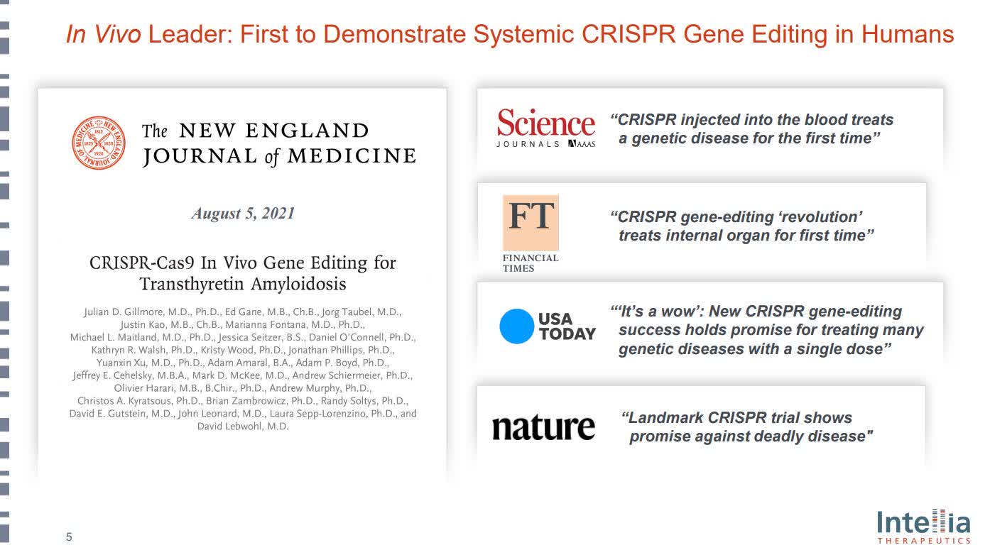 Intellia Stock Best AllAround Gene Editing Company (NASDAQNTLA