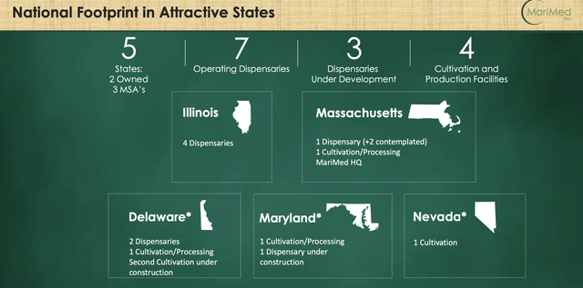 MariMed image showing various states it operates in