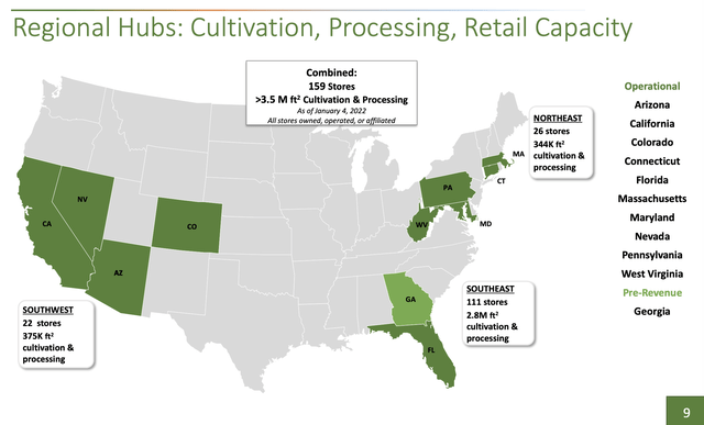 Trulieve Regional hub map