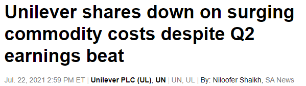 Unilever stock down