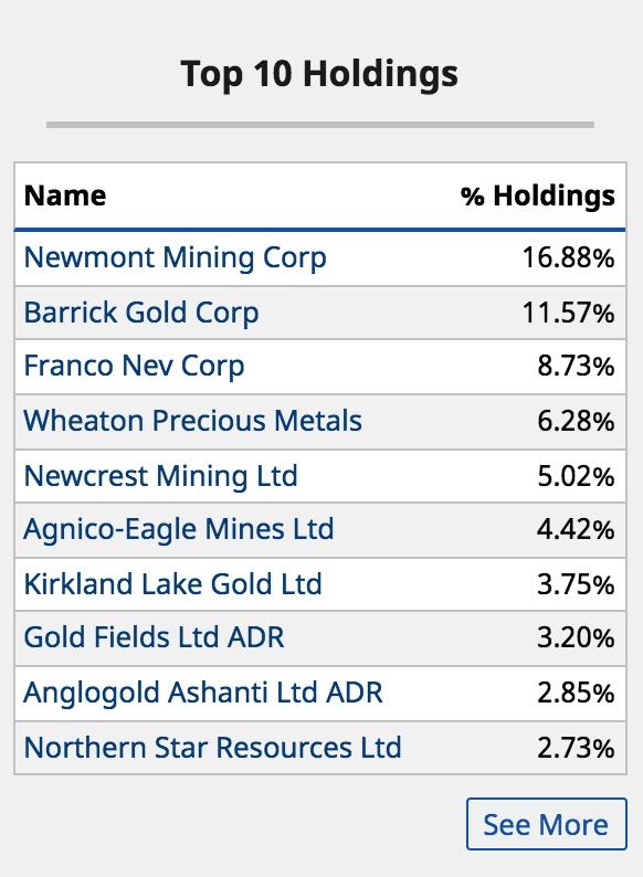 Gdx Etf Holdings