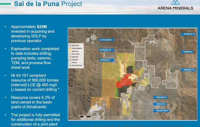 Sal de la Puna Project showing their claims