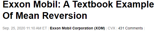 Exxon Mobil A Textbook Example of Mean Reversion