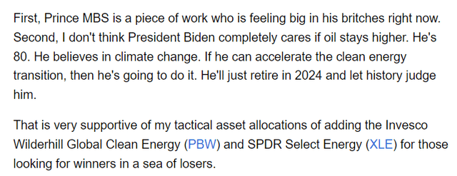 Energy thoughts on MBS & President Bidens