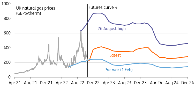 UK natural gas prices | Futures curve