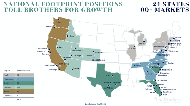 Toll's geographic mix