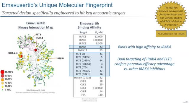 Emavusertib designed to target key oncgenic targets