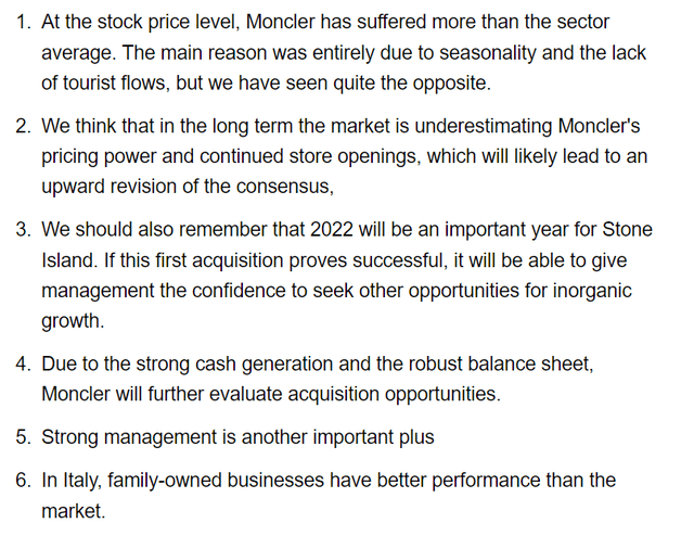 Moncler: Buy Case Supported By Macro To Micro Reasons