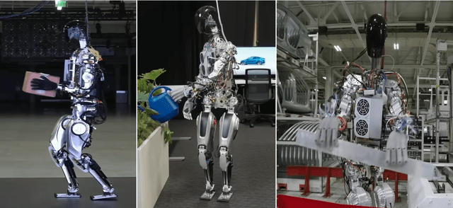 Tesla's bot shown at AI day 2022 walking and doing tasks at a home, office, or factory