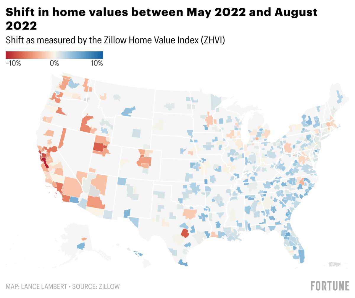 The home price correction is spreading—this interactive map shows if your local housing market is impacted